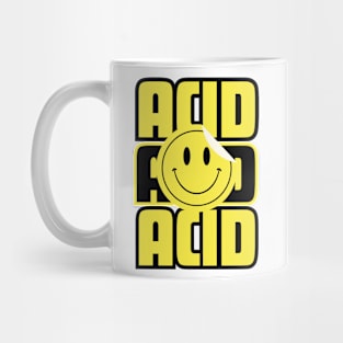 ACID HOUSE  - Font With Smiley Sticker Peel (black/yellow) Mug